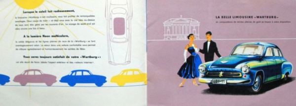 Wartburg Modelprogram 1956 "Une rencontre" Carbrochure (3985)